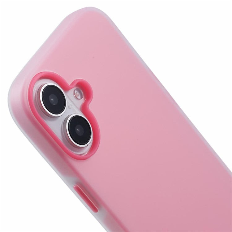 For iPhone 16 Case Detachable TPU Shockproof Phone Cover - Rose