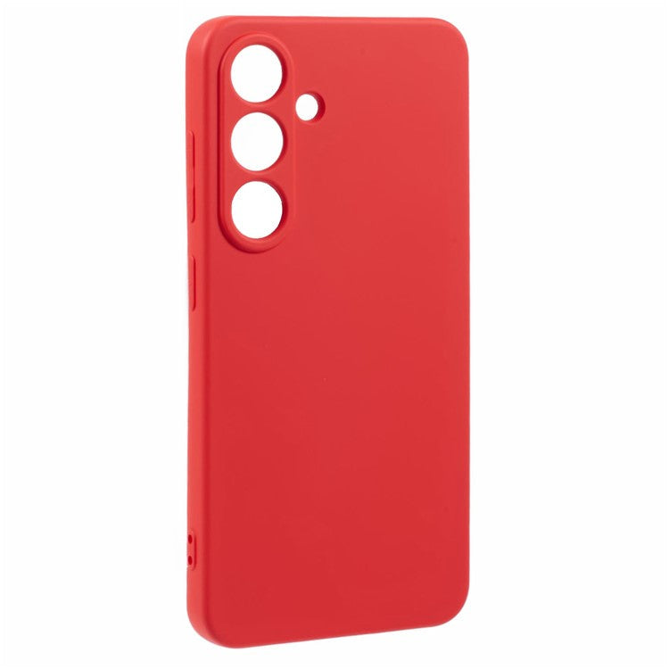 For Samsung Galaxy S25+ Case TPU Back Soft Anti-Scratch Fiber Lining Phone Cover - Red