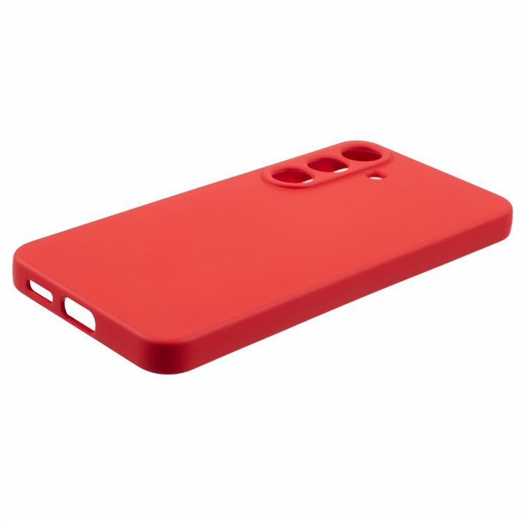 For Samsung Galaxy S25+ Case TPU Back Soft Anti-Scratch Fiber Lining Phone Cover - Red
