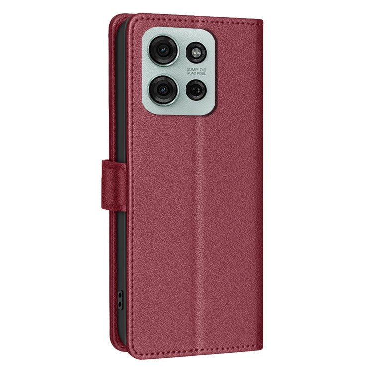 BINFEN COLOR BF32 For Motorola Moto G75 5G Leather Case Wallet RFID Blocking Phone Cover - Red