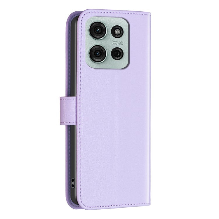 BINFEN COLOR BF17 For Motorola Moto G75 5G Case Wallet Folio Flip Leather Cover - Purple