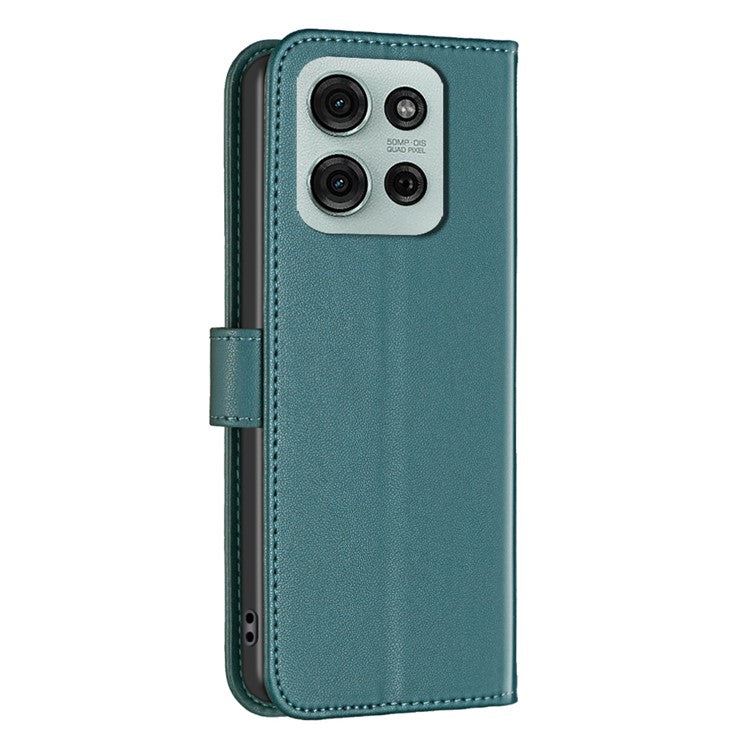 BINFEN COLOR BF17 For Motorola Moto G75 5G Case Wallet Folio Flip Leather Cover - Green