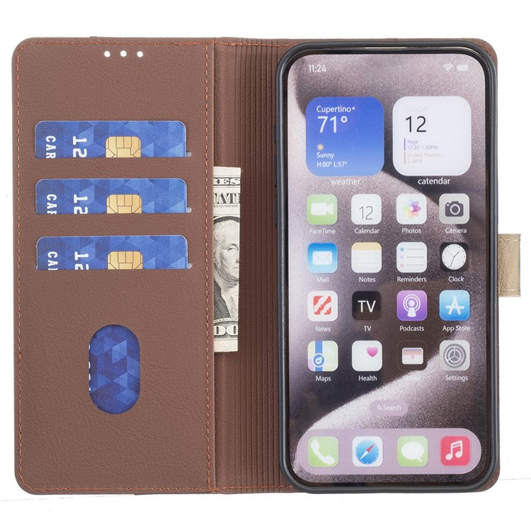 BINFEN COLOR BF33 for Motorola Moto G75 5G Leather Case Splicing Color RFID Blocking - Brown