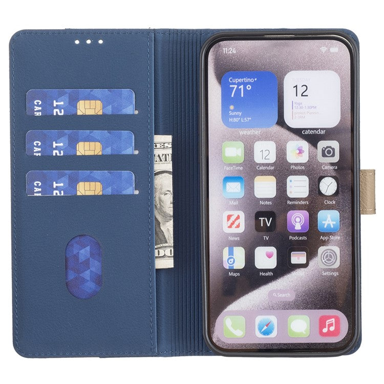 BINFEN COLOR BF33 for Motorola Moto G75 5G Leather Case Splicing Color RFID Blocking - Blue