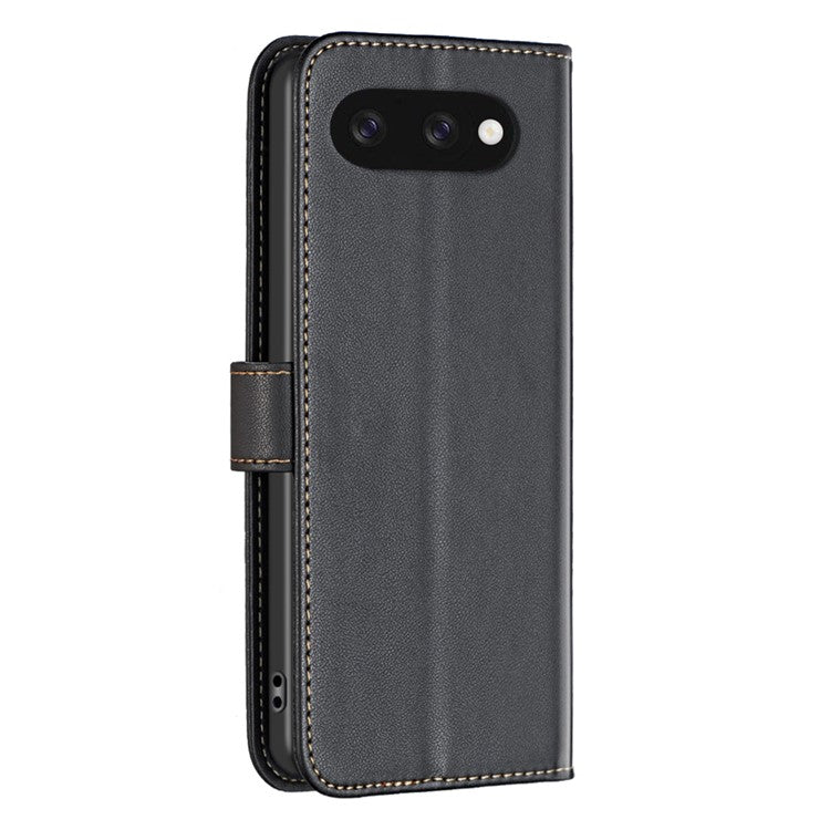 BINFEN COLOR BF17 For Google Pixel 9a Case Wallet Folio Flip Leather Cover - Black