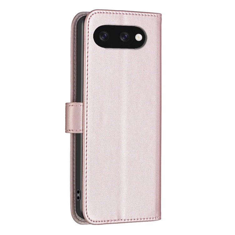 BINFEN COLOR BF17 For Google Pixel 9a Case Wallet Folio Flip Leather Cover - Rose Gold
