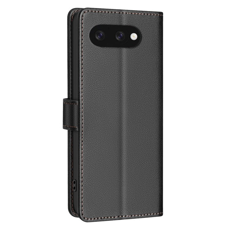 BINFEN COLOR BF32 For Google Pixel 9a Leather Case Wallet RFID Blocking Phone Cover - Black