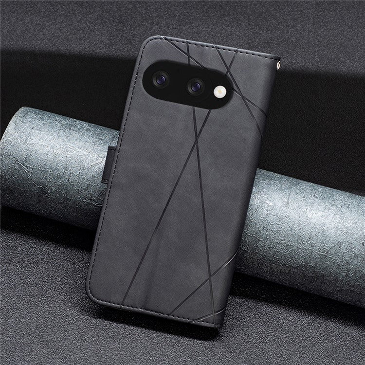 BINFEN COLOR BF05 For Google Pixel 9a Case Leather Phone Cover Wallet Stand - Black
