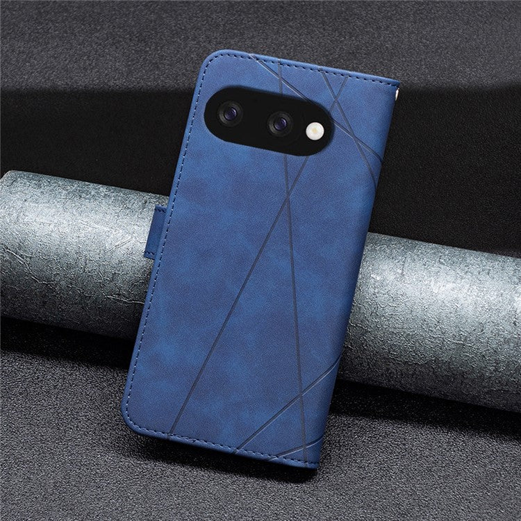 BINFEN COLOR BF05 For Google Pixel 9a Case Leather Phone Cover Wallet Stand - Blue