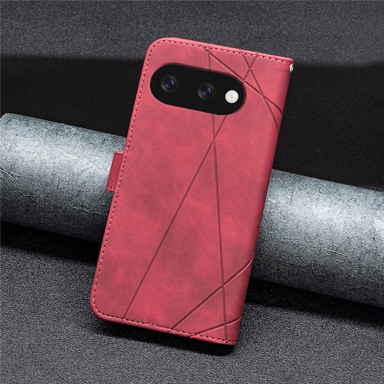 BINFEN COLOR BF05 For Google Pixel 9a Case Leather Phone Cover Wallet Stand - Red