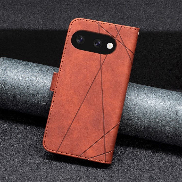 BINFEN COLOR BF05 For Google Pixel 9a Case Leather Phone Cover Wallet Stand - Brown