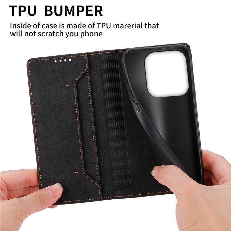 DF-05 For Xiaomi Redmi Note 14 5G / 14 4G Wallet Case RFID Blocking PU Leather Phone Cover - Black