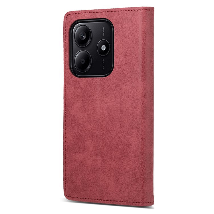 DF-05 For Xiaomi Redmi Note 14 5G / 14 4G Wallet Case RFID Blocking PU Leather Phone Cover - Red