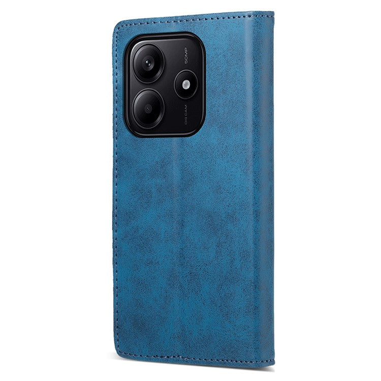 DF-05 For Xiaomi Redmi Note 14 5G / 14 4G Wallet Case RFID Blocking PU Leather Phone Cover - Blue