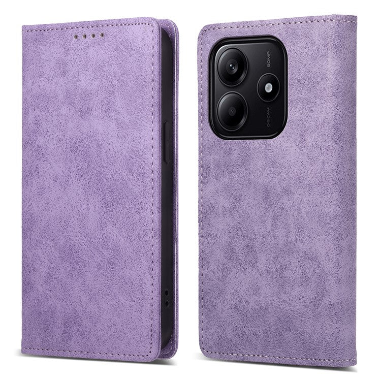 DF-05 For Xiaomi Redmi Note 14 5G / 14 4G Wallet Case RFID Blocking PU Leather Phone Cover - Purple