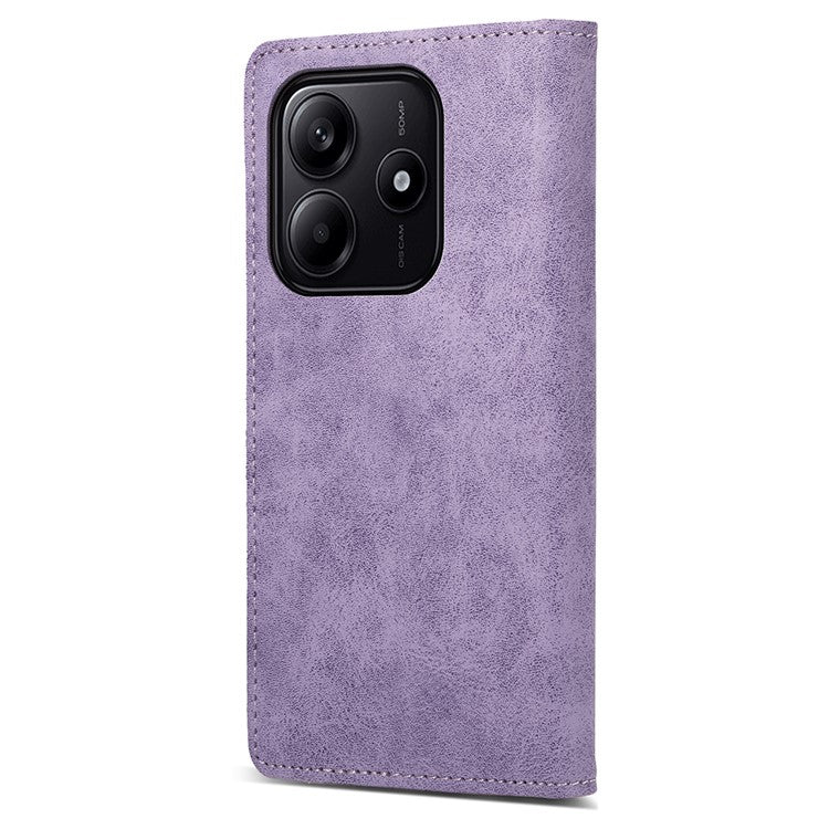 DF-05 For Xiaomi Redmi Note 14 5G / 14 4G Wallet Case RFID Blocking PU Leather Phone Cover - Purple