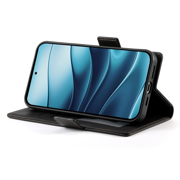 DF-010 For Xiaomi Redmi Note 14 5G / 14 4G Stand Case PU Leather Wallet Phone Cover - Black