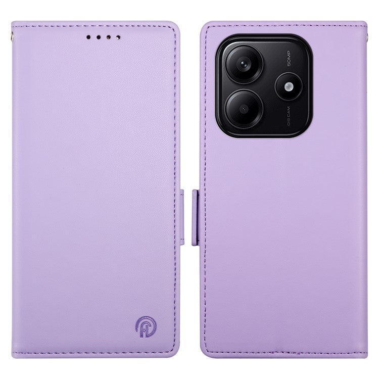 DF-010 For Xiaomi Redmi Note 14 5G / 14 4G Stand Case PU Leather Wallet Phone Cover - Purple