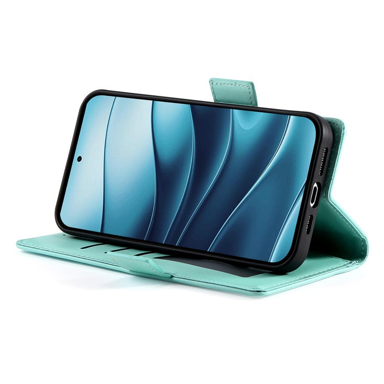 DF-010 For Xiaomi Redmi Note 14 5G / 14 4G Stand Case PU Leather Wallet Phone Cover - Mint Green