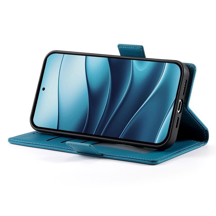 DF-010 For Xiaomi Redmi Note 14 5G / 14 4G Stand Case PU Leather Wallet Phone Cover - Blue