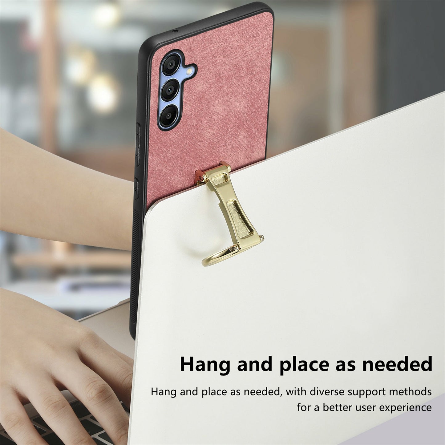 CASENEO D22 For Samsung Galaxy A16 4G / 5G Case Folding Kickstand Retro Leather Back Phone Cover - Brown