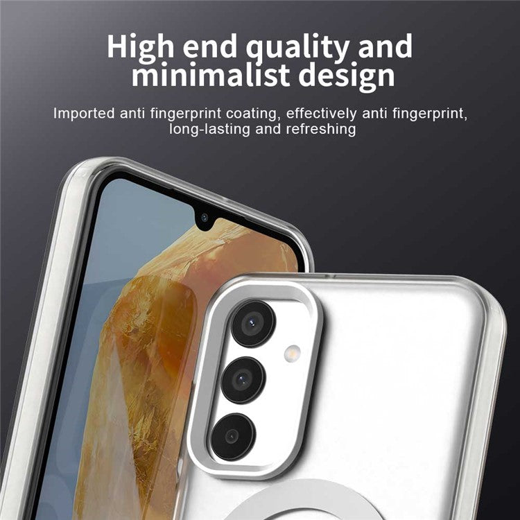 For Samsung Galaxy M15 5G / F15 5G Case Compatible with MagSafe PC+TPU+PET Anti-Drop Phone Cover - White