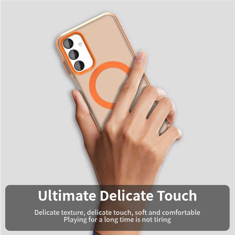 For Samsung Galaxy M15 5G / F15 5G Case Compatible with MagSafe PC+TPU+PET Anti-Drop Phone Cover - Orange