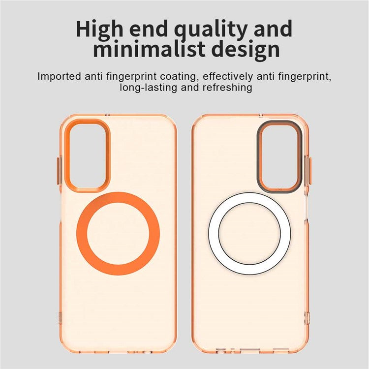 For Samsung Galaxy M15 5G / F15 5G Case Compatible with MagSafe PC+TPU+PET Anti-Drop Phone Cover - Orange