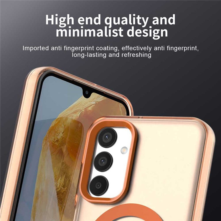 For Samsung Galaxy M15 5G / F15 5G Case Compatible with MagSafe PC+TPU+PET Anti-Drop Phone Cover - Orange