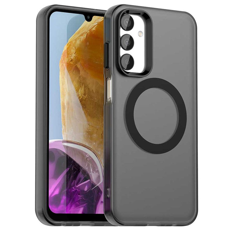 For Samsung Galaxy M15 5G / F15 5G Case Compatible with MagSafe PC+TPU+PET Anti-Drop Phone Cover - Black
