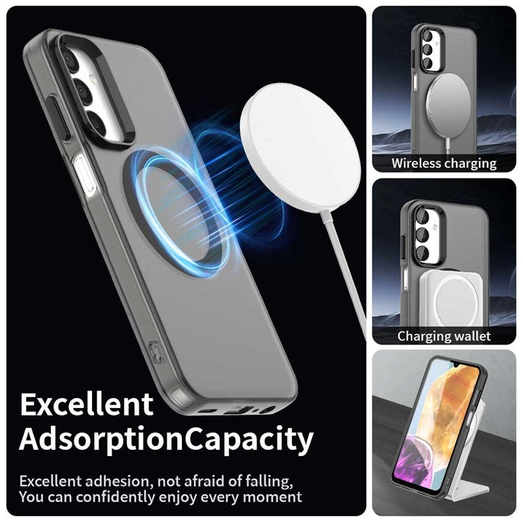 For Samsung Galaxy M15 5G / F15 5G Case Compatible with MagSafe PC+TPU+PET Anti-Drop Phone Cover - Black