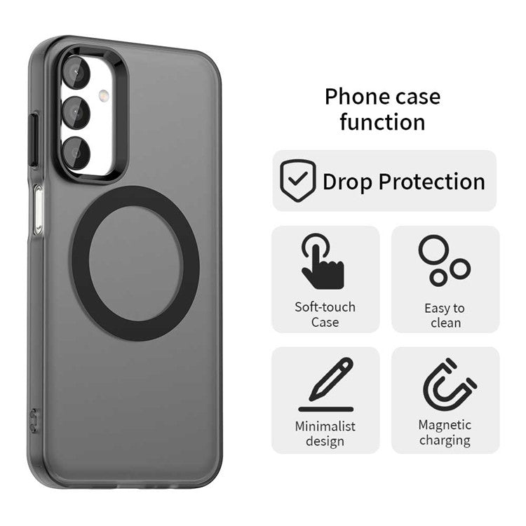For Samsung Galaxy M15 5G / F15 5G Case Compatible with MagSafe PC+TPU+PET Anti-Drop Phone Cover - Black