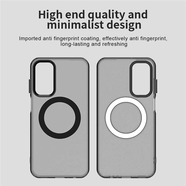 For Samsung Galaxy M15 5G / F15 5G Case Compatible with MagSafe PC+TPU+PET Anti-Drop Phone Cover - Black