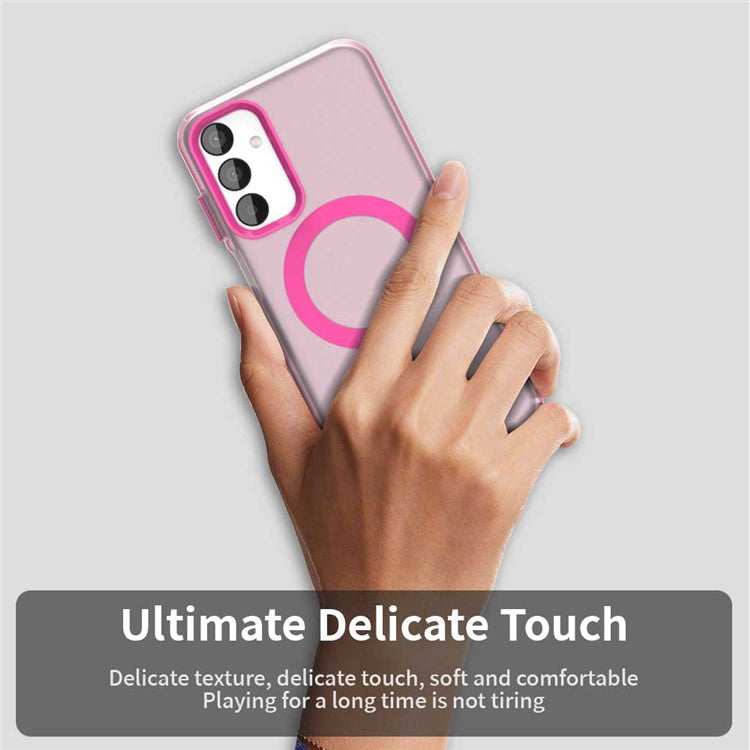 For Samsung Galaxy M15 5G / F15 5G Case Compatible with MagSafe PC+TPU+PET Anti-Drop Phone Cover - Red