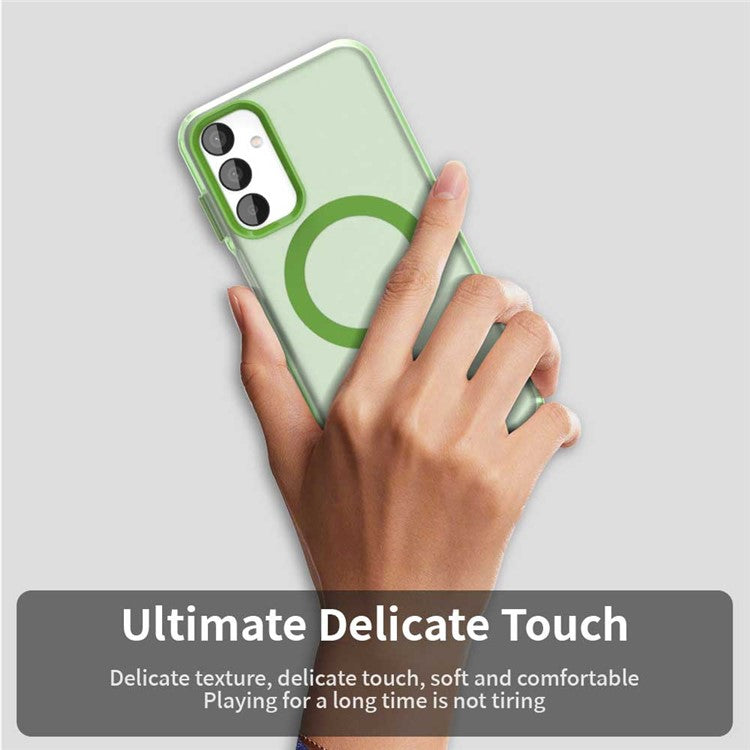 For Samsung Galaxy M15 5G / F15 5G Case Compatible with MagSafe PC+TPU+PET Anti-Drop Phone Cover - Green