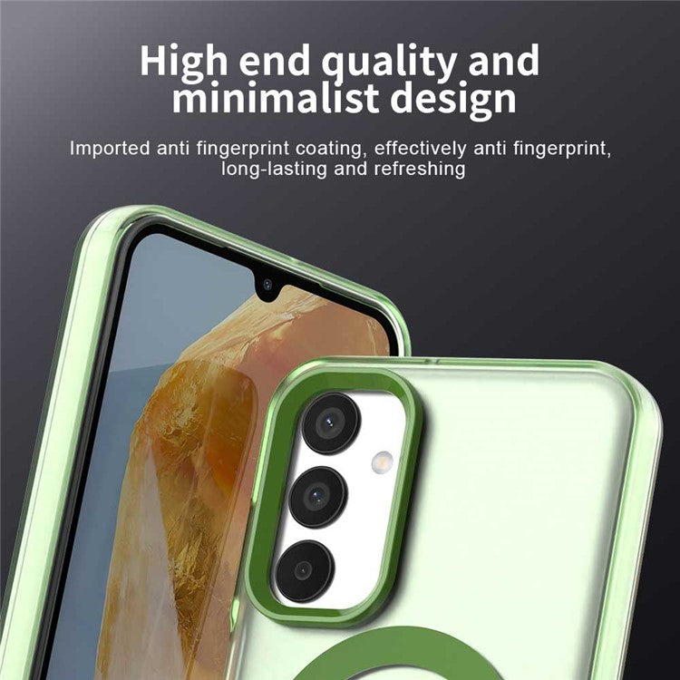 For Samsung Galaxy M15 5G / F15 5G Case Compatible with MagSafe PC+TPU+PET Anti-Drop Phone Cover - Green