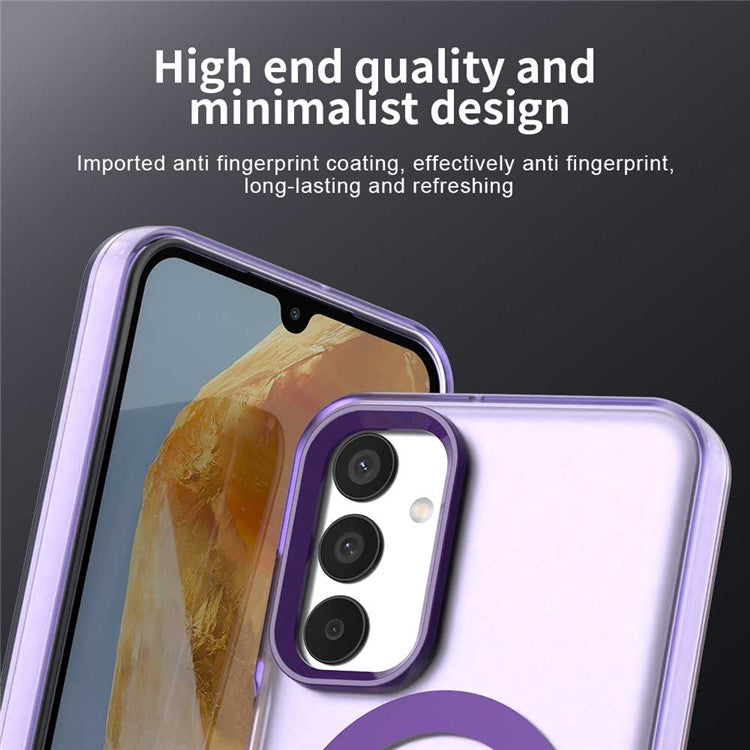 For Samsung Galaxy M15 5G / F15 5G Case Compatible with MagSafe PC+TPU+PET Anti-Drop Phone Cover - Purple