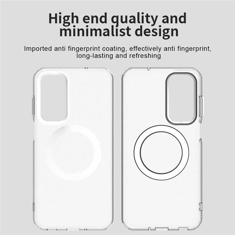 For Samsung Galaxy M35 5G Case Compatible with MagSafe PC+TPU+PET Anti-Drop Phone Cover - White