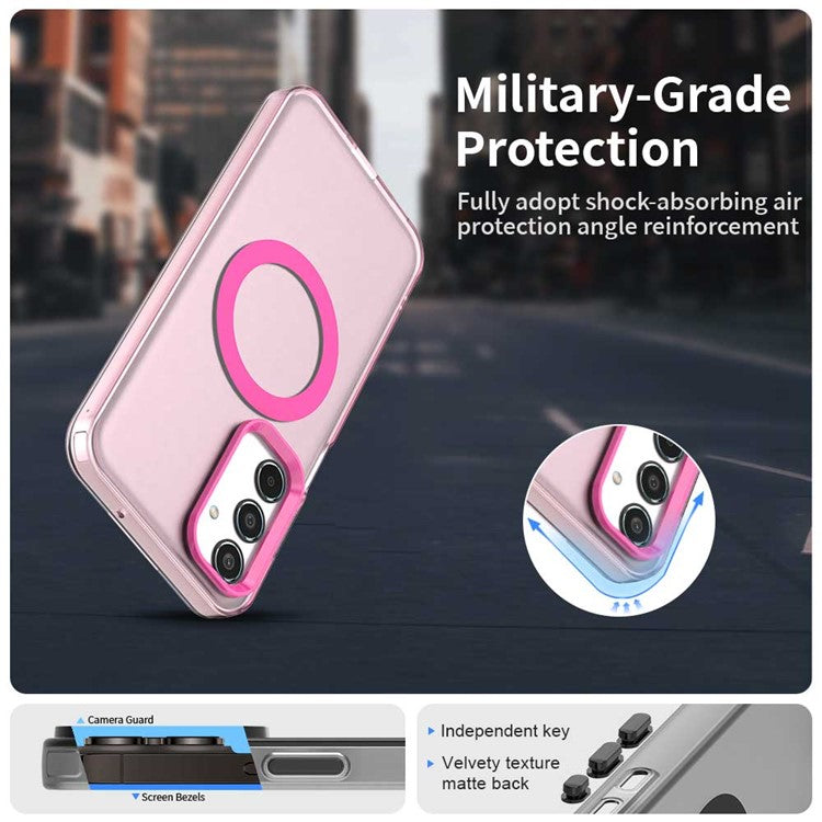 For Samsung Galaxy M35 5G Case Compatible with MagSafe PC+TPU+PET Anti-Drop Phone Cover - Red