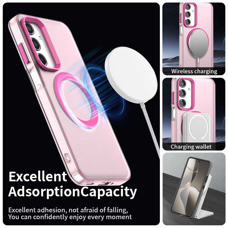 For Samsung Galaxy M35 5G Case Compatible with MagSafe PC+TPU+PET Anti-Drop Phone Cover - Red