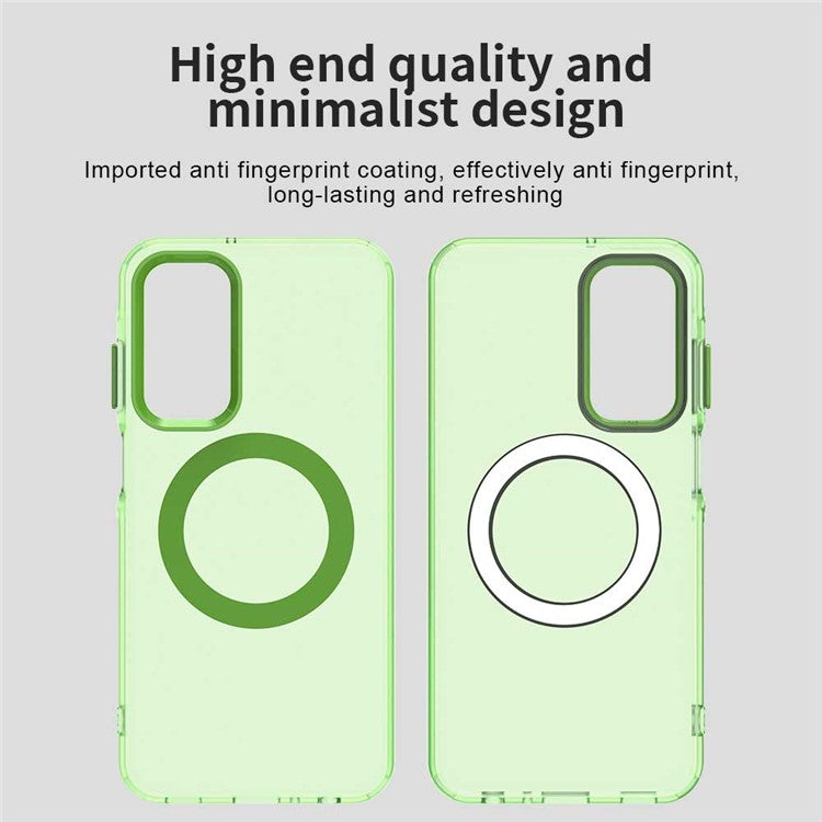 For Samsung Galaxy M35 5G Case Compatible with MagSafe PC+TPU+PET Anti-Drop Phone Cover - Green