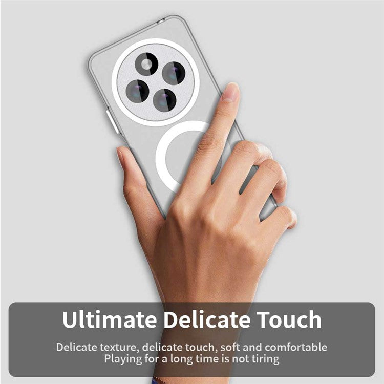 For Xiaomi Poco C75 4G / Redmi 14R 5G / 14C 4G Case Compatible with MagSafe PC+TPU+PET Anti-Drop Phone Cover - White