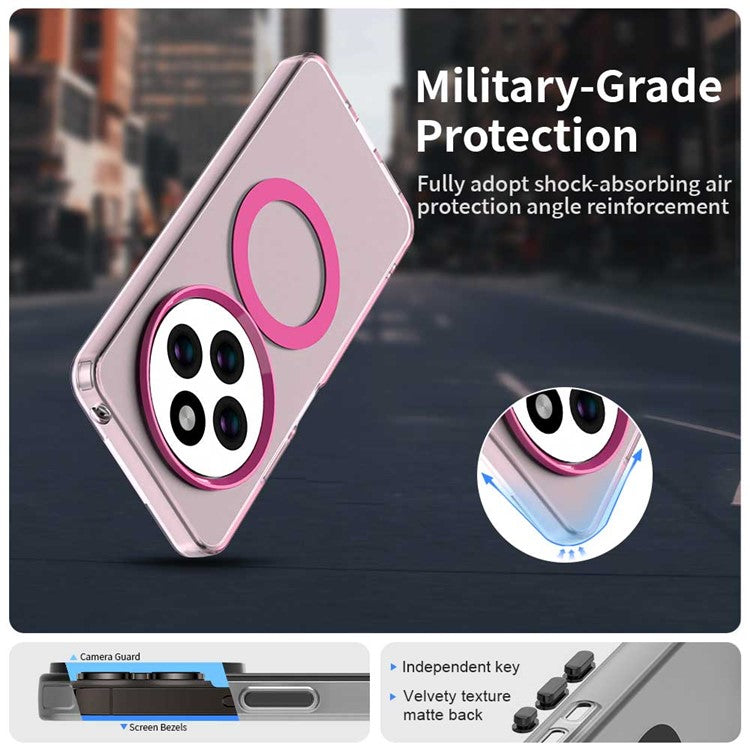 For Xiaomi Poco C75 4G / Redmi 14R 5G / 14C 4G Case Compatible with MagSafe PC+TPU+PET Anti-Drop Phone Cover - Red