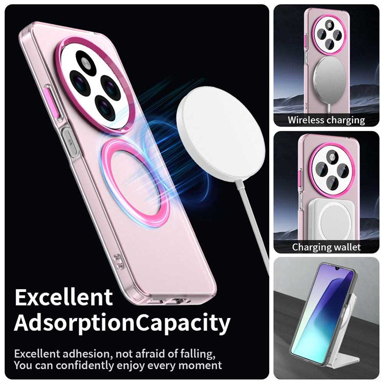 For Xiaomi Poco C75 4G / Redmi 14R 5G / 14C 4G Case Compatible with MagSafe PC+TPU+PET Anti-Drop Phone Cover - Red