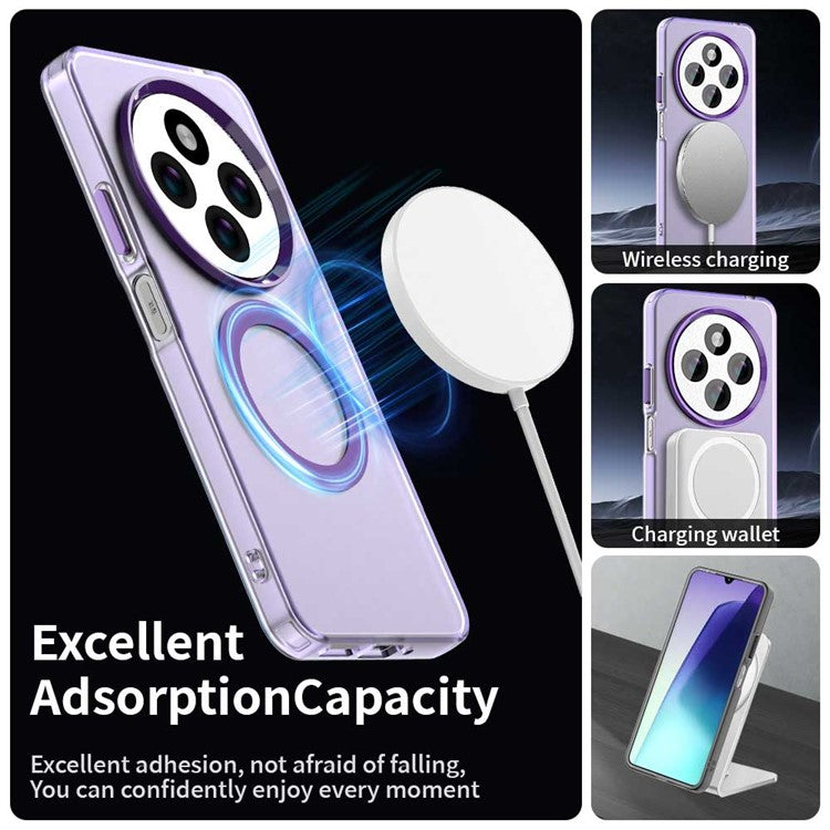 For Xiaomi Poco C75 4G / Redmi 14R 5G / 14C 4G Case Compatible with MagSafe PC+TPU+PET Anti-Drop Phone Cover - Purple