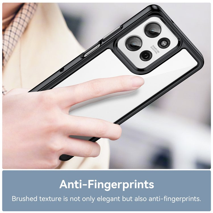 For Motorola Moto G75 5G Case TPU+Acrylic Protective Clear Phone Cover - Black