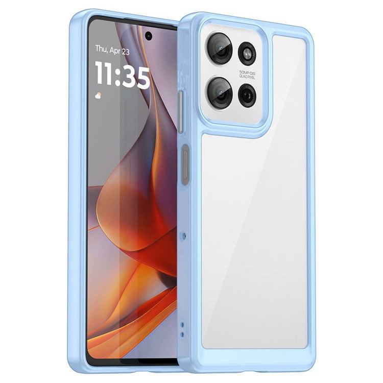 For Motorola Moto G75 5G Case TPU+Acrylic Protective Clear Phone Cover - Blue