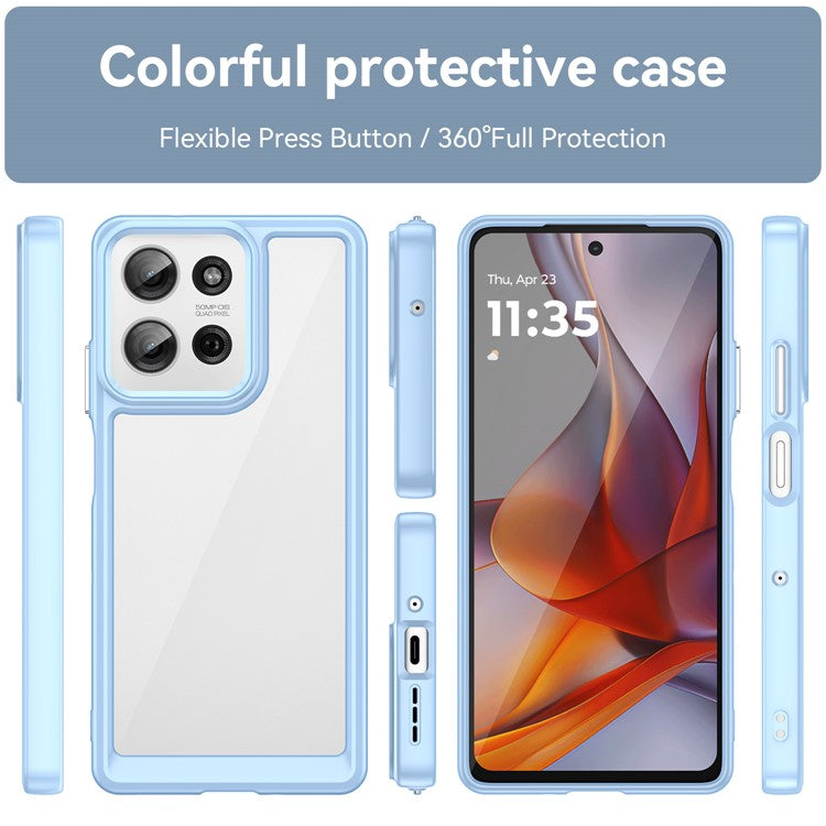 For Motorola Moto G75 5G Case TPU+Acrylic Protective Clear Phone Cover - Blue