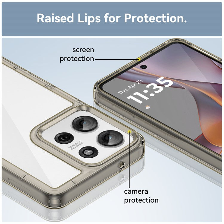 For Motorola Moto G75 5G Case TPU+Acrylic Protective Clear Phone Cover - Transparent Grey