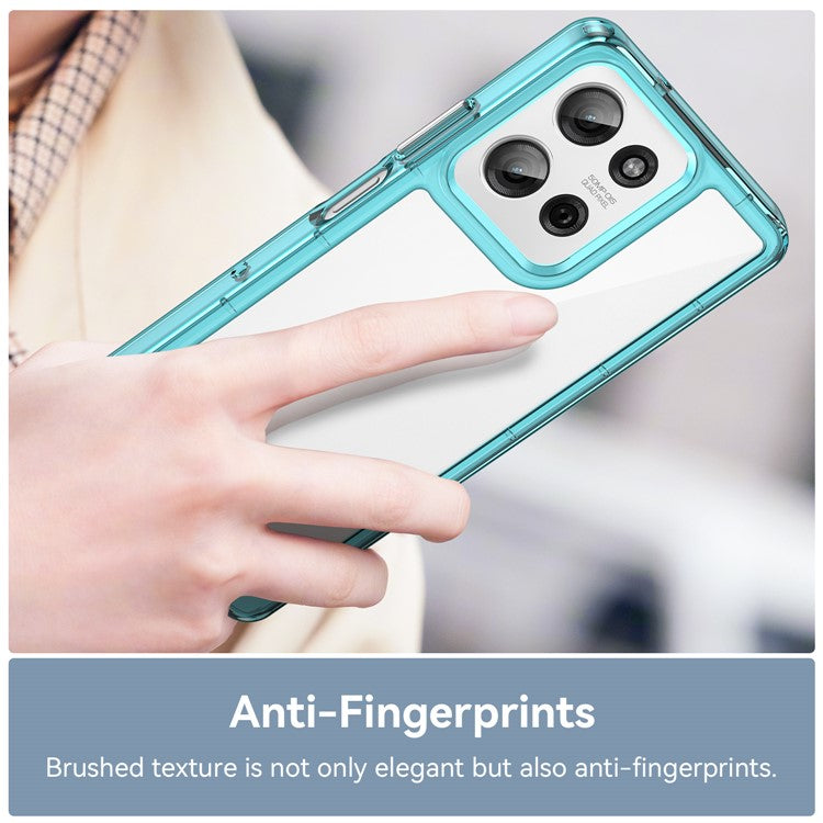 For Motorola Moto G75 5G Case TPU+Acrylic Protective Clear Phone Cover - Transparent Blue